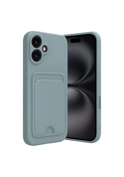 Apple Uyumlu  iPhone 16 Kılıf Kelvin Kartvizitli Silikon - Açık Yeşil 0.2M-Çok Renkli