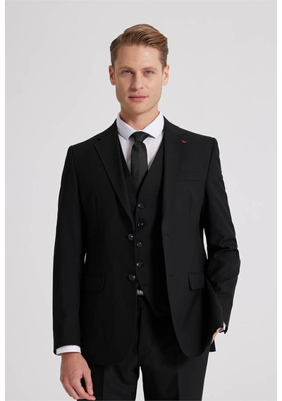 D's Damat Ds Damat Slim Fit Siyah Mono Yaka Tek Yırtmaçlı Astarlı Takim Elbise Yelekli 4HFY5ORT01599 Siyah D's Damat Ds Damat Slim Fit Siyah Mono Yaka Tek Yırtmaçlı Astarlı Takim Elbise Yelekli 4HFY5ORT01599 Siyah