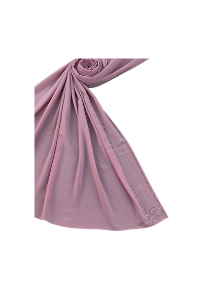 Mim Eşarp Mısırlı Eşarpları Krep Abiye Taşlı Şal Pembe