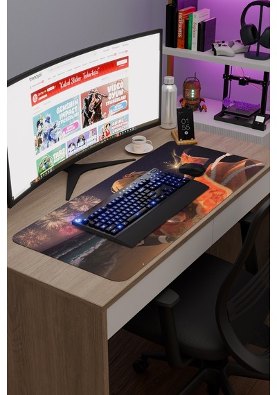 Yoimiya Genshin Impact Anime Gacha V4 - 90x40 Xxl Gaming Mouse Pad Fare Altlığı