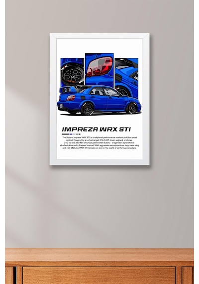 Impreza Wrx Stı Çerçeveli Tablo - Subaru Car Poster