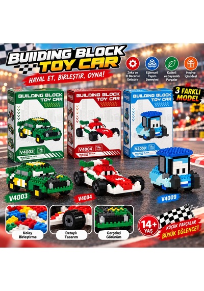 Mini Blok Araba Yapım Seti