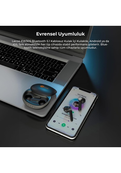 Ew305 Kablosuz Bluetooth 5.1 Mikrofonlu Tws Kulaklık - Enc Çevresel Gürültü Engelleme, Ipx5 Su Geçirmez, 30 Saat O