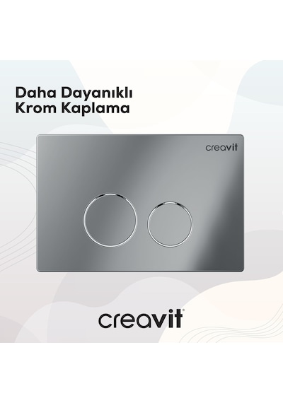 Creavit Terra Parlak Krom Kaplama Kumanda Paneli GP9004.00 Krom