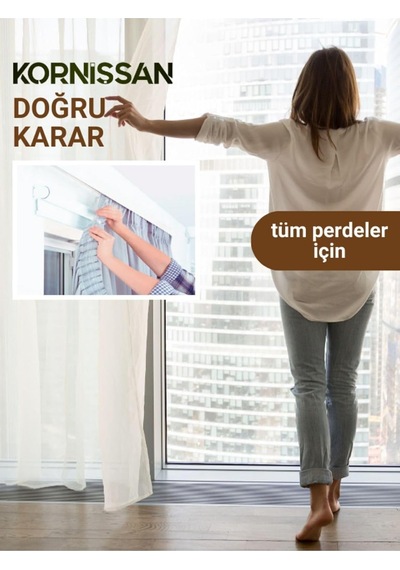 2,5 Metre 250 Cm 2 Raylı Birinci Sınıf Polyester Perde Tutucu Korniş Diğer