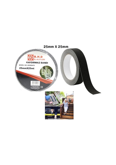 B.h.d Bhd-00470 Bant 25mm X 25mt Siyah Bandı Kaydırmaz