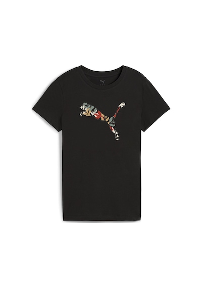 Puma 68508101 Graphics Floral Cat Logo Tee Kadın Spor Tişört SIYAH