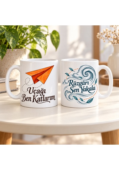 Bezos Kâğıttan Yolculuk 2'li Porselen Kupa Seti - Model 607 Bezos1