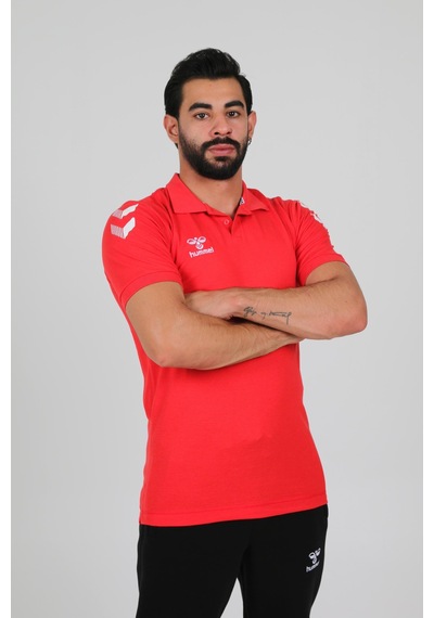 Hummel Armin Pamuklu Polo Yaka Tişört Kırmızı