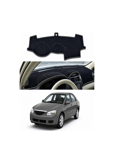 Kia - Cerato 2004-2008 Uyumlu Torpido Koruma Kılıfı - Gri Şeritli