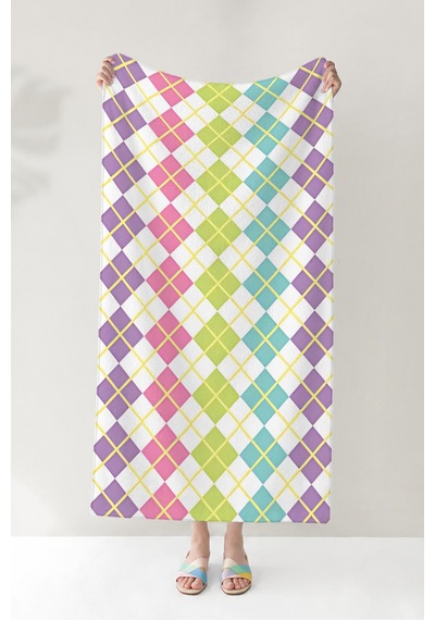 Geometrik Renkli Baklava Desenli Plaj Havlusu - Modern Pastel Çizgili Hızlı Kuruyan Mikrofiber Havlu Yağmur Rüyası Geometrik Renkli Baklava Desenli Plaj Havlusu - Modern Pastel Çizgili Hızlı Kuruyan Mikrofiber Havlu Yağmur Rüyası
