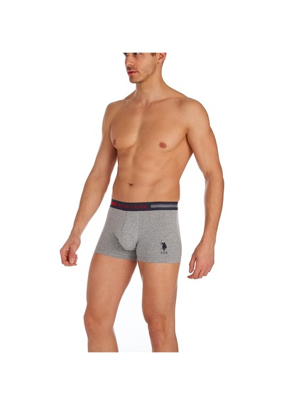 U.S. Polo Assn. - Erkek Lacivert - Beyaz - Gri Melanj 3 Lü Boxer 90004