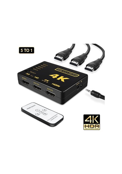 5 Port Hdmi Switch Kumandalı Hdmı Seçici 5 Giriş 1 Çıkış Hdmi Çoğ