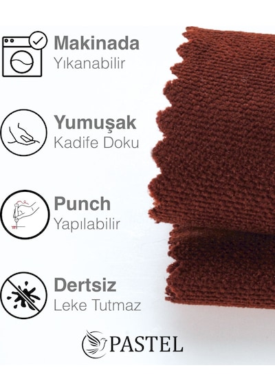 Br Pastel Kadife Dokulu Kiremit Renk Kırlent Yastık Kılıfı Freedom Serisi Punch Için Uygun Kiremit