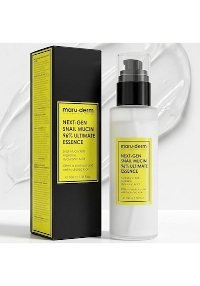 Maruderm Yeni Nesil%96 Salyangoz Özlü Ultimate Esans Yoğun Nemlendirici Ve Parlaklık Destekleyici Yüz Esansı, Hyaluronik Asit & Peptit İle, 100 Ml