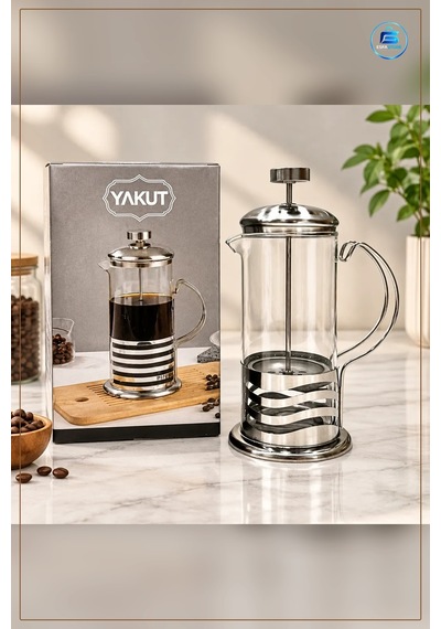 French Press 350 Ml Cam Kahve Demliği Paslanmaz Çelik Filtreli Mu Çok Renkli