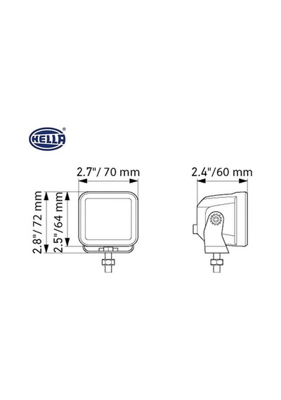 Hella 12V-24V Çalışma Lambası Dikdörtgen 4 Ledli 1400 Lümen