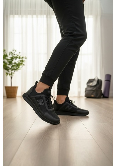Enoch Erkek Spor Ayakkabı Günlük Sneaker N Logo Detaylı Esnek Yürüyüş Ve Fitness Modeli Siyah