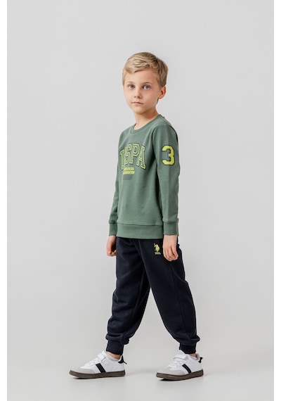 U.S. Polo Assn. Erkek Çocuk Baskılı Yeşil Uzun Kol Eşofman Takımı Us2620-c-v1 Us2620-c-v1