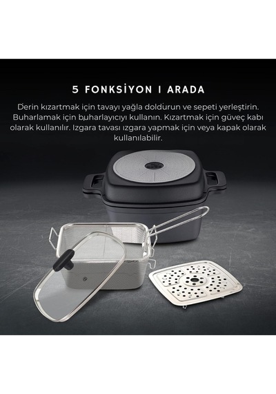 Çok Fonksiyonlu 5 Parça Yemek Seti, Tüm Ocaklara Uygun Çok Renkli