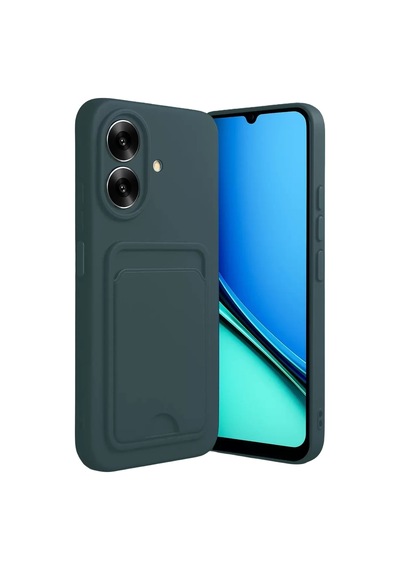Newface Realme Note 60 Kelvin Kartvizitli Silikon - Koyu Yeşil Diğer