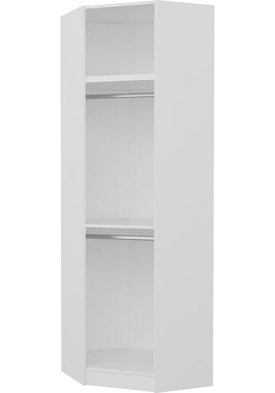 Kale 1 Kapaklı Köşe Dolap + Yüklük Beyaz Antrasit 235cm Çok Renkli