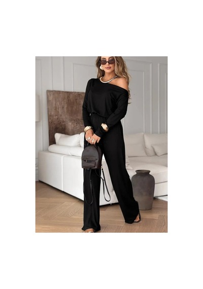 Butik İstanbul Kadın Tek Omuzdan Açık Uzun Kollu Belden Bağcıklı Uzun Viskon Iki Iplik Tulum Siyah Butik İstanbul Kadın Tek Omuzdan Açık Uzun Kollu Belden Bağcıklı Uzun Viskon Iki Iplik Tulum Siyah