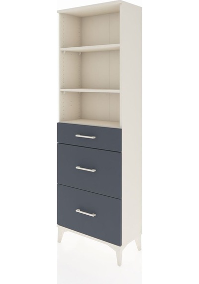 Arges Dolap 3 Raflı 3 Çekmeceli 60x30x182 Aytaşı-antrasit Aytaşı