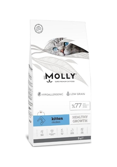 Molly Düşük Tahıllı Hypoallergenic Tavuklu Yavru Kedi Maması 2 Kg