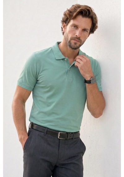 Tudors Erkek Slim Fit Dar Kesim Premium Seri %100 Pamuk Yumuşak Dokulu Merserize Yeşil Polo Yaka Tişört -50930 Tudors Erkek Slim Fit Dar Kesim Premium Seri %100 Pamuk Yumuşak Dokulu Merserize Yeşil Polo Yaka Tişört -50930