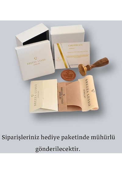 Brezza Lusso Jewelry  Halka Model Sarılan Çift Aşk Sevgi Bağı Kadın Gümüş Kolye 45 CM 45 CM