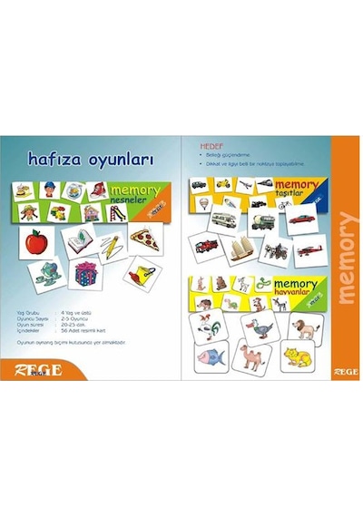 '+3 Yaş Rege Hayvanlar Bellek Oyunu