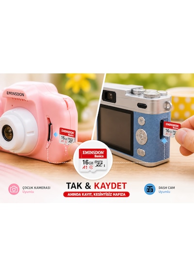 16gb Hafıza Kartı Mini Çocuk Kamera Dijital Retro Kamera Telefon Uyumlu Micro Sd Class10