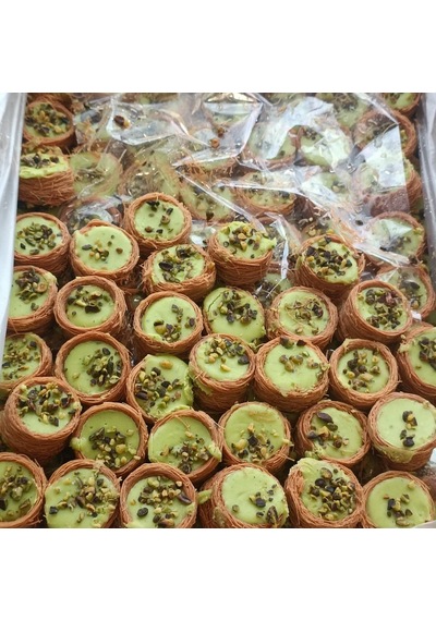 Toptan Kadayıflı Bülbül Yuvası Lokumu Fıstıklı 12 Kg