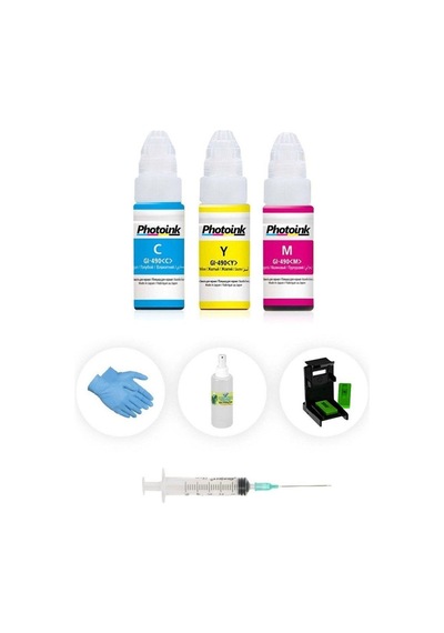 Canon E3640,tr4550,mg2556,g3480 İçin Photoink Plus Renkli Kartuş Dolum Seti Bk8681988035158 Starfilm