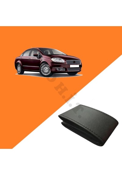 Fiat Linea Düz Direksiyon Uyumlu Deri Direksiyon Kılıfı Kaliteli Dikmeli Siyah