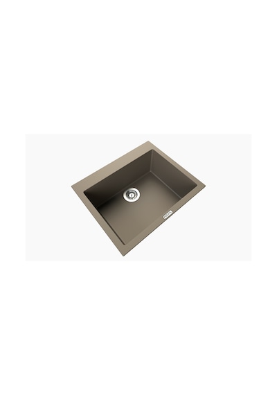 Polex Cristalüx Granit Evye P-X60 Toprak Tezgah Altı Ve Tezgah Üstü Kare Mutfak Evyesi 60x50 CM
