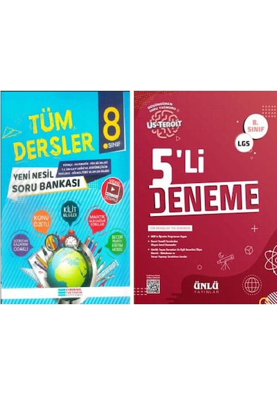 Evrensel İletişim 8.sınıf Tüm Dersler Yeni Nesil Soru Bankası Ve Ünlü 5 Li Deneme Seti 2 Kitap