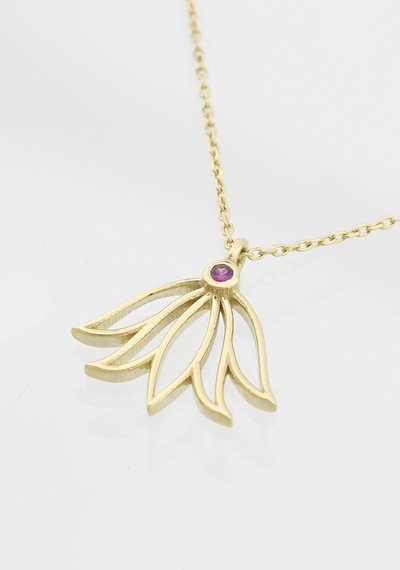 Yakut Lotus Çiçeği Kolye 07414063