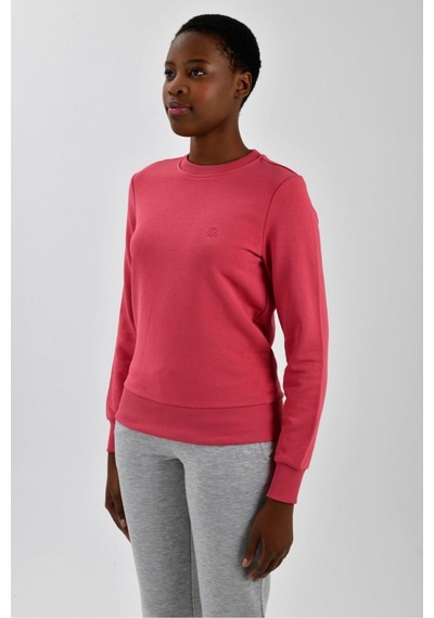 United Colors of Benetton Kadın Sol Göğsü Logo Detaylı Sweatshirt Gülkurusu