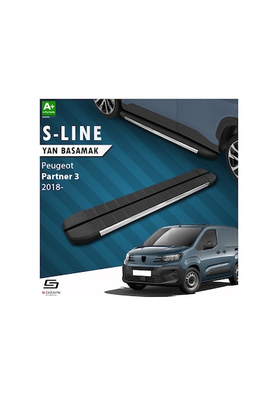 S-dizayn Peugeot Partner 3 Uzun Şase S-line Krom Yan Basamak 213 Cm 2018 Üzeri A+ Kalite