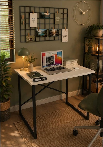 Smart Çalışma Masası Bilgisayar Masası Ofis Masası Minimal Tasarım Beyaz Smart Çalışma Masası Bilgisayar Masası Ofis Masası Minimal Tasarım Beyaz