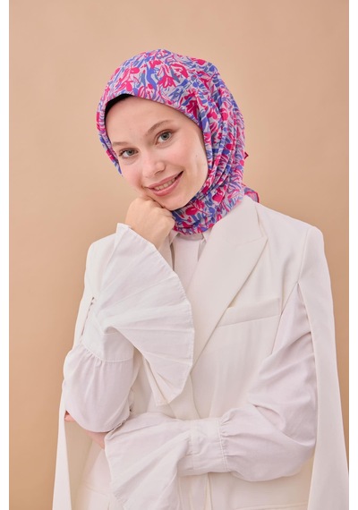 Silk Home Soft Eşarp 73091-06 Ekru, Çelik Mavi, Pembe, Mor