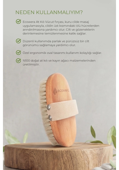 Ecowera Doğal At Kılı Vücut Fırçası