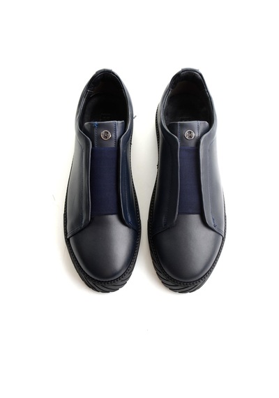 Bambi Lacivert Antik Hakiki Deri Erkek Sneaker E01610197141