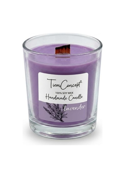 Tiem Concept Kokulu Mum - 150 Gr Ahşap Fitilli Kokulu Mum /%100 Doğal Soya Mumu / Özel Hediye Kutulu / Parafinsiz Saf Soya Wax Lavanta Diğer