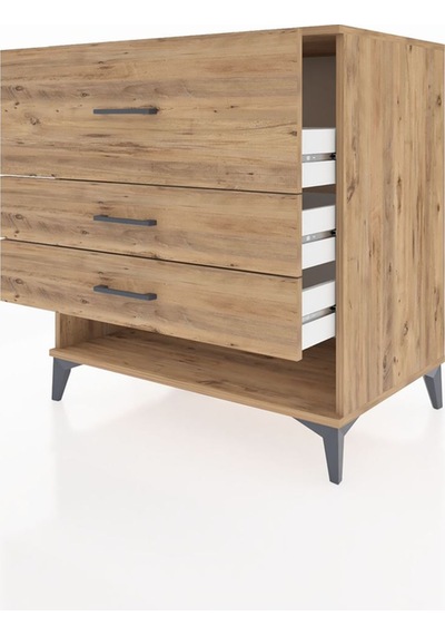 Kronos Şifonyer 3 Çekmeceli 88x59x96 Çam-çam Çam