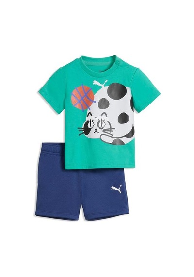 Puma Bebek Şort Tişört Takım Sporty Cats Çok Renkli