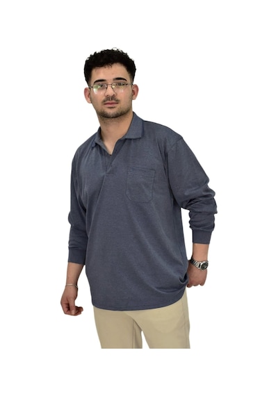 Dynamo Erkek Büyük Beden Mevsimlik Polo Yaka Sweatshirt 1-6830 Bgl-st04415 Lacivert