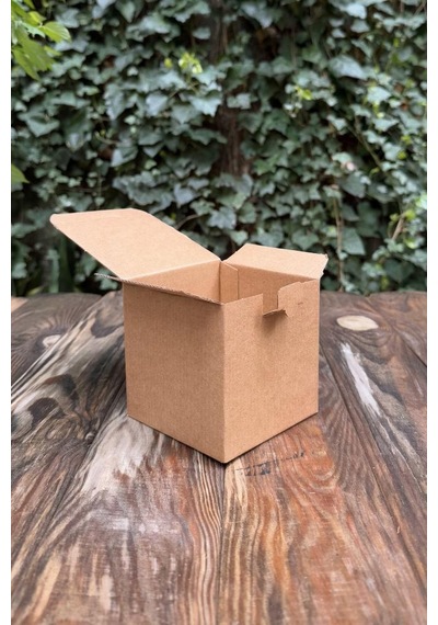 10,5x10,5x10,5cm Küp Kilitli Kraft Kutu 25 Adet 25 Adet